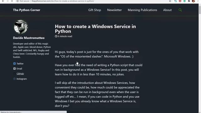 Run python programs in background as windows service смотреть онлайн