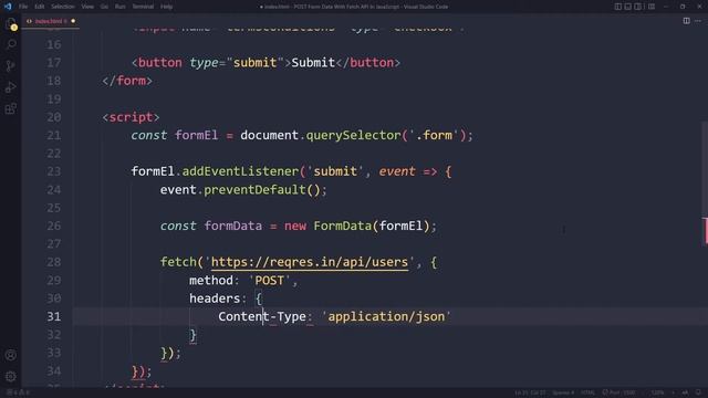 POST Form Data With JavaScript Fetch API смотреть онлайн