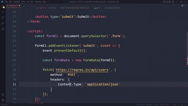 POST Form Data With JavaScript Fetch API