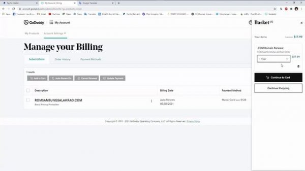 How to change payment Mastercard to PayPal and Renew again in GoDaddy