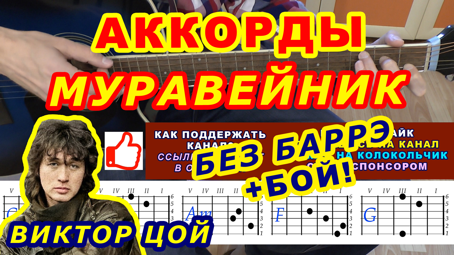 Муравейник Аккорды ? Виктор Цой Группа Кино ♪ Разбор песни на гитаре ♫ Гитарный Бой для начинающих смотреть онлайн