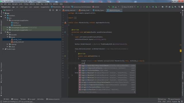 Создание двух Activity смотреть онлайн