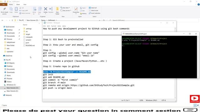 How to Push Project to GitHub using Git Bash Commands | SDET | Devops смотреть онлайн