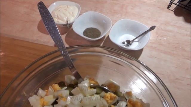 Կանաչ ոլոռով աղցան \ Салат с зеленым горошком и яйцами \ Salad with pea and egg смотреть онлайн