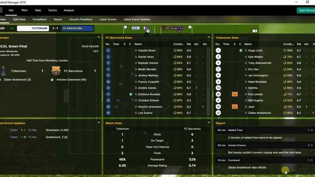 Football Manager 2016: FM Central Online League: Week 7 (Green Division) - FC Barcelona Vs Spurs. смотреть онлайн