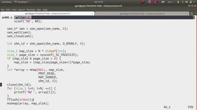 АКОС. Семинар 19. Разделяемая память и семафоры POSIX смотреть онлайн