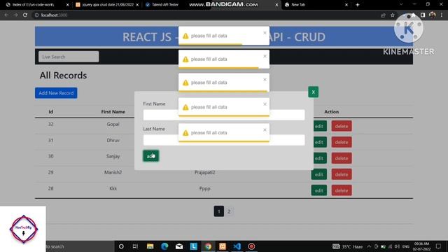 React Js CRUD Operation With Real Working Api Developed With php & mysql By NonTechBg | смотреть онлайн