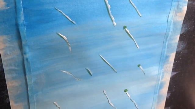 Летний пейзаж гуашью. Одуванчики. смотреть онлайн