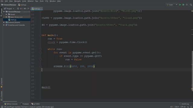Python/Pygame Chrome Dino (Part 1) - Setup & Dino Animation смотреть онлайн