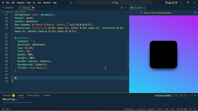 Button HOLD & Push effect in SASS - SCSS animation tutorial смотреть онлайн