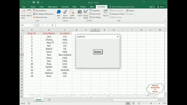 VBA Delete Entire Row in Table Based on Userform Input Value смотреть онлайн