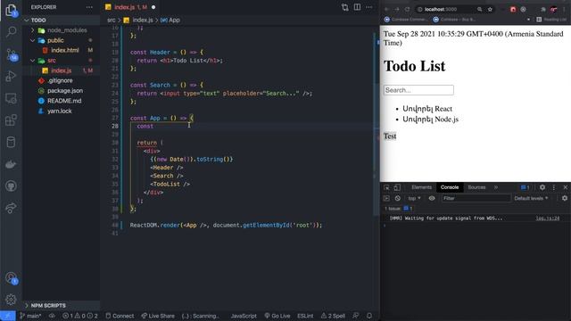 Դաս 4. Աշխատանք JSX-ի հետ։ React.js - ի հայերեն դասեր смотреть онлайн