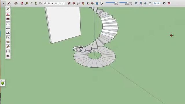 Draw spiral stair 3D using sketch up смотреть онлайн