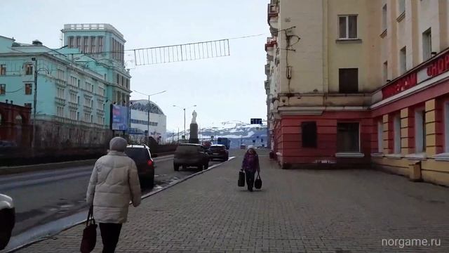 Норильск. Прогулка по пасмурному городу смотреть онлайн