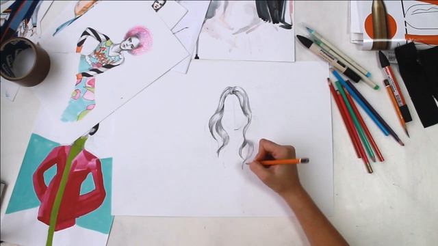 Fashion illustration hair, hairstyle/Фэшн-иллюстрация волосы, прическа смотреть онлайн