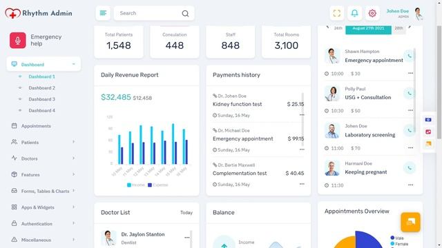 Medical Dashboard Admin Template Bootstrap 5 with Light Theme смотреть онлайн