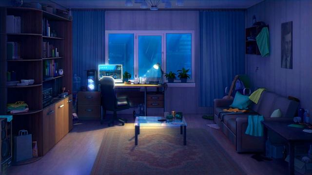 Living Room on a Rainy Night Live Wallpaper смотреть онлайн