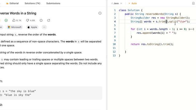LeetCode 151. Reverse Words in a String 中文解题思路 Java #string смотреть онлайн