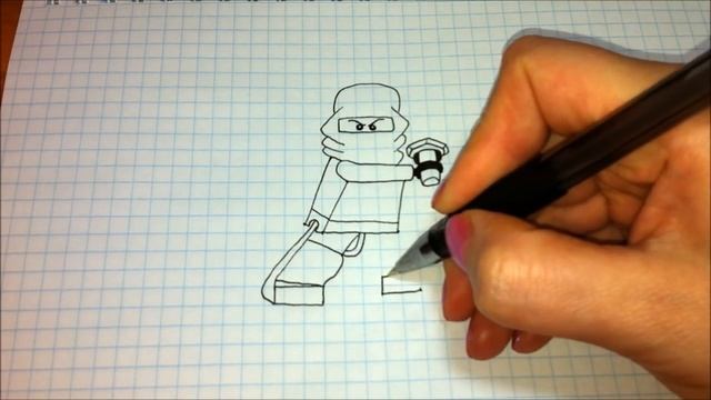 Простые рисунки #393 Рисуем красного ниндзя из Лего смотреть онлайн