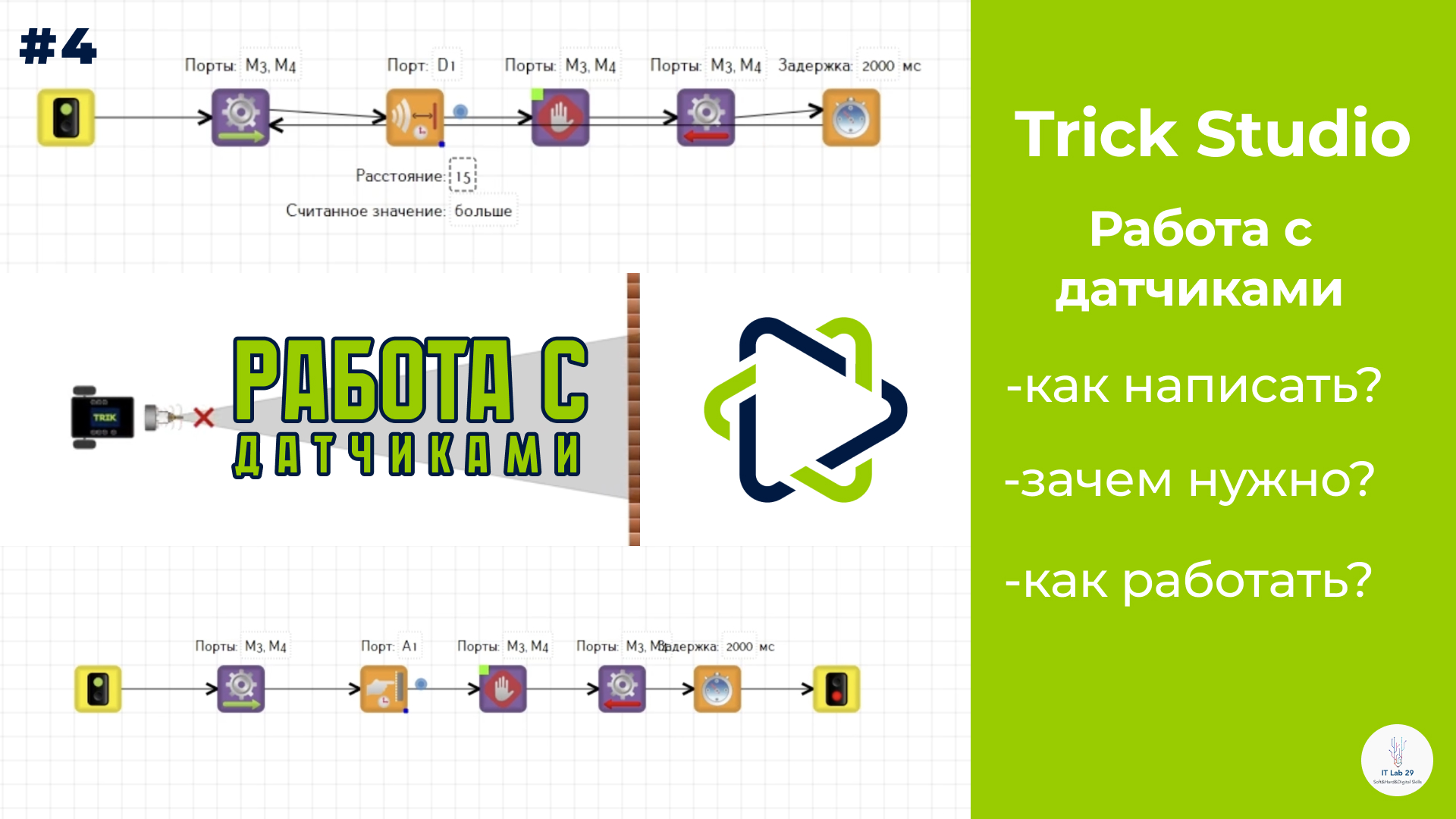 TRIK Studio | Работа с датчиками смотреть онлайн
