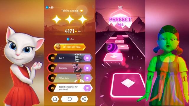 Talking Angela VS Red Light Green Light Squid Game - Tiles Hop: EDM Rush! смотреть онлайн