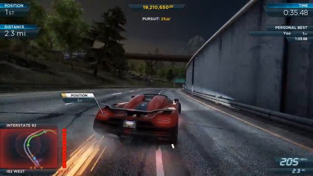 NFS Most Wanted 2012: Gold Medal "Trail Blazer" 1:15.86 - Stock Koenigsegg Agera R смотреть онлайн