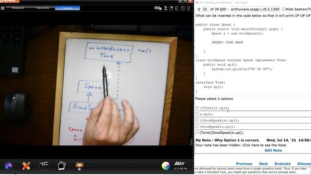 Why casting a class to an interface it does not implement compiles. (enthuware.ocajp.i.v8.2.1390) смотреть онлайн
