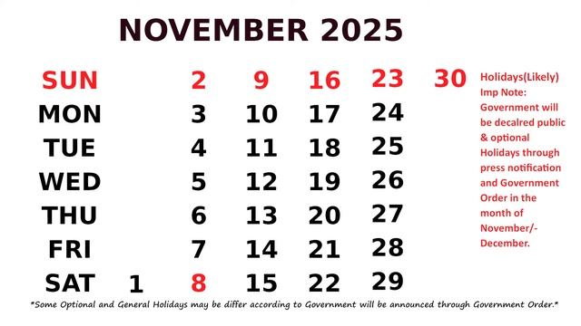 November Calendar 2025 смотреть онлайн