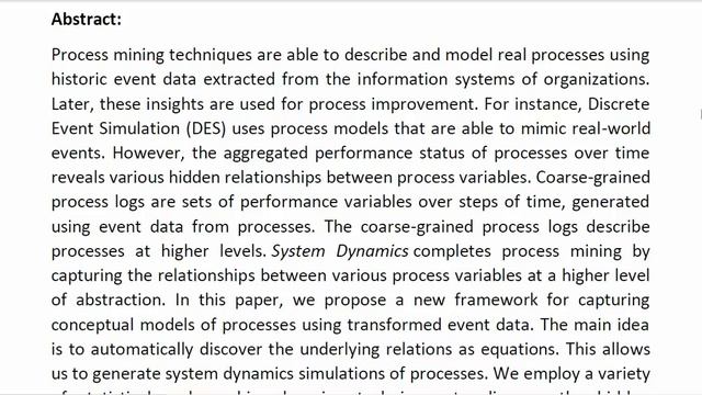 Discovering System Dynamics Simulation Models Using Process Mining смотреть онлайн