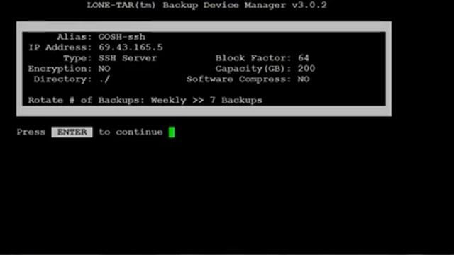 Setup SSH backup to GOSH using LONE-TAR смотреть онлайн