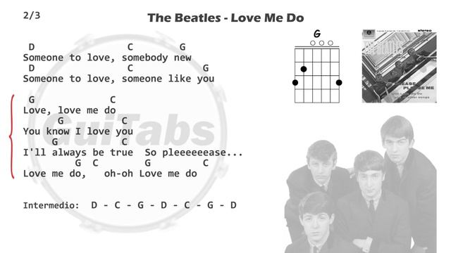 LOVE ME DO 🎸 - The Beatles ( Lyrics - GUITAR Chords 🎸- Karaoke ) смотреть онлайн
