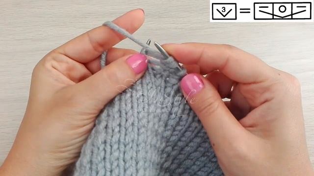 ВЫВЯЗЫВАНИЕ ТРЕХ ПЕТЕЛЬ ИЗ ОДНОЙ ► Вязание спицами ► Разбор схем смотреть онлайн