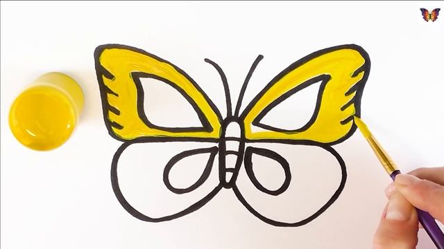 Как нарисовать БАБОЧКУ / мультик раскраска БАБОЧКА для детей / Раскраски малышам смотреть онлайн
