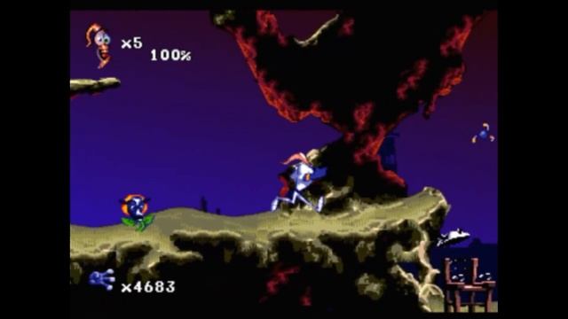 Sega Mega Drive 2 (Smd) 16-bit Earthworm Jim 2 part Level 7 Udderly Abducted
