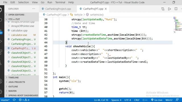 C++ Tutorial | Project, Vehicle Parking Management System With File Handling, part 2 | part 96 смотреть онлайн
