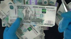 Распаковка кучи денег - миллион рублей банкнотами по 1000 из обращения в кирпиче СберБанка