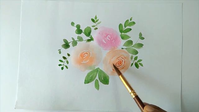 Cute Rose Flower Watercolor Painting Processing Video | Free Download Clipart смотреть онлайн