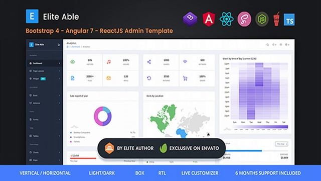 Elite Able - Bootstrap 4, Angular 7 & React Redux Admin Template | Themeforest Website Templates смотреть онлайн