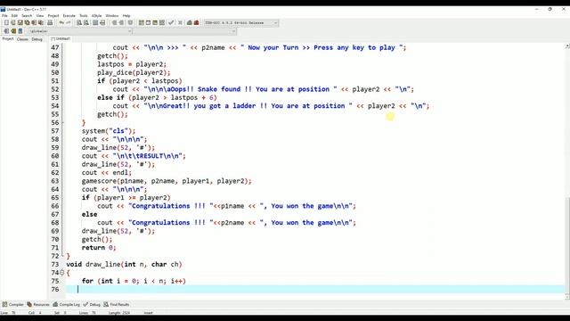 Snake and Ladder Game in C++ for Beginners - Console Based Game смотреть онлайн