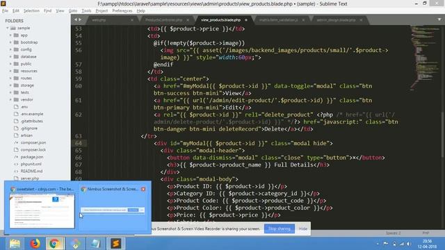 #13 Make E-commerce website in Laravel 5.6 | #24 Admin Panel | Delete Products | SweetAlert смотреть онлайн