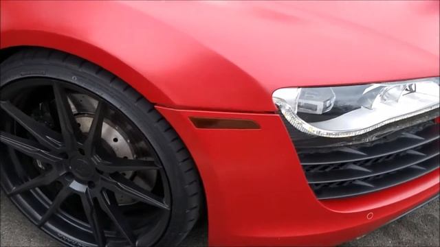 Audi R8 Vinyl Wrapped Satin Smoldering Red 3M смотреть онлайн