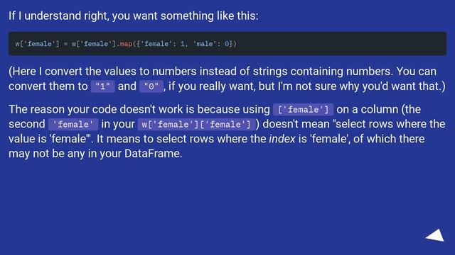 Replacing column values in a pandas DataFrame смотреть онлайн