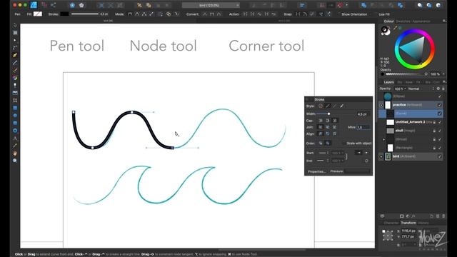 Eps.2 Tutorial Affinity Designer: Pen Tool, Node Tool, Corner Tool ?? смотреть онлайн