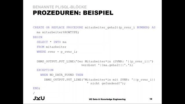 PL/SQL - 02 - Benannte PL/SQL-Blöcke (Teil 2 / Prozeduren und Funktionen) смотреть онлайн