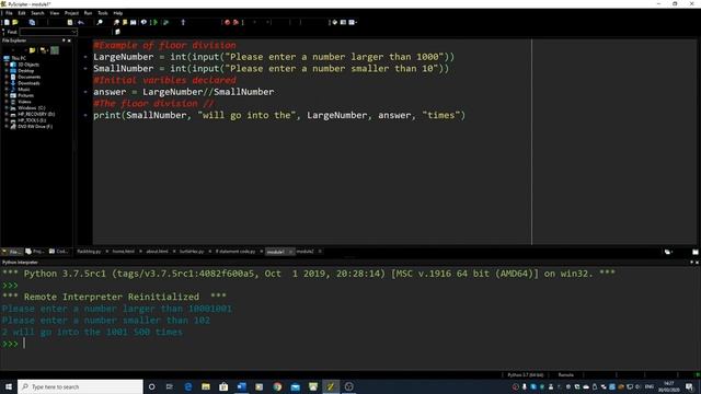 Using floor division & modulus in python смотреть онлайн