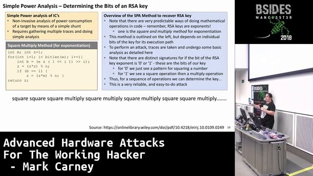 BSidesMCR 2018: Advanced Hardware Attacks For The Working Hacker by Mark Carney смотреть онлайн