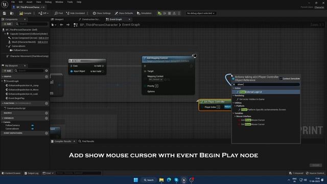 Unreal Engine 4/ UE 5 : How to show mouse cursor during playmode using blueprint in Unreal engine смотреть онлайн