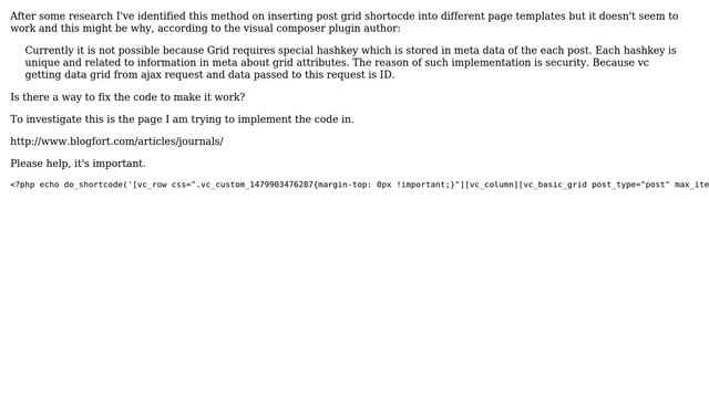 Wordpress: How to insert visual compser post grid shortcode in a custom page template? смотреть онлайн
