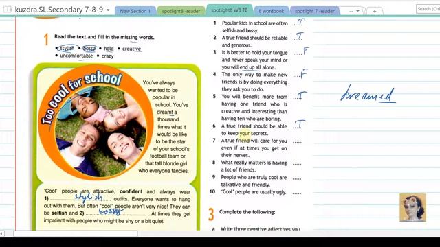 16. Spotlight 8. Module 1. Unit 1g 1h Workbook