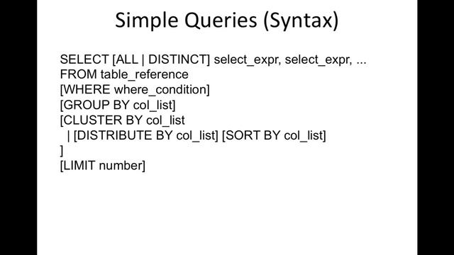 Data Warehouse using Hadoop eco system - 10 02 Hive Query Language - Theory смотреть онлайн